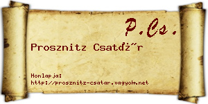 Prosznitz Csatár névjegykártya